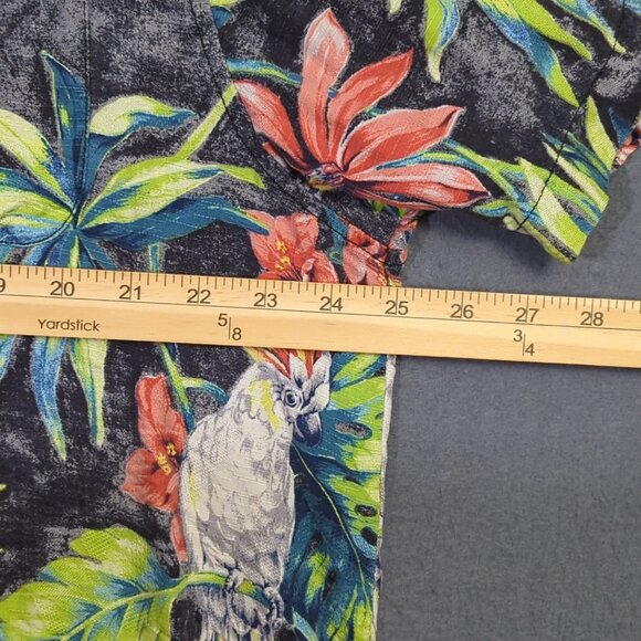 Tommy Bahama Shirt Men's XL Multi Color Silk Loop Collar Floral Cockatoo Travel - Picture 7 of 12